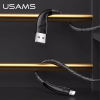 USAMS Pīts kabelis U41 lightning 3m2A melns SJ397USB01 (US-SJ397) Fast Charge