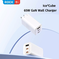Rock Sienas lādētājs Ice2Cube GaN - USB + 2xType C - PD 65W 3A balts