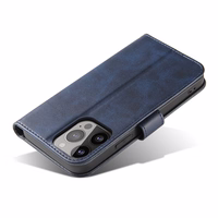 Magnet Case elegants grāmatas tipa apvalks ar statīvu iPhone 13 Pro zils