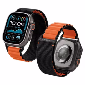 SPIGEN WBF1 siksniņa APPLE WATCH 6 / 7 / 8 / 9 / 10 / SE / ULTRA 1 / 2 (44 / 45 / 46 / 49 MM) melns/oranžs