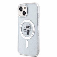 Viedtālruņa apvalks Karl Lagerfeld Karl&Choupette Glitter Magnētiskais MagSafe iPhone 15 Plus - caurspīdīgs (m)