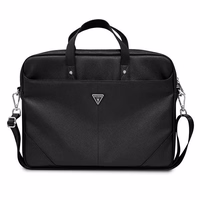 Guess Saffiano Triangle Logo soma 16'' klēpjdatoram - melna