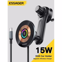 Auto turētājs Essager "Arpege" Melns (Wifi charging 15W) (magnetic / air vent grille)