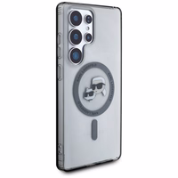 Viedtālruņa apvalks Karl Lagerfeld Button Karl & Choupette Heads Printed Logo Magnētiskais Samsung Galaxy S25 Ultra melns