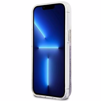 Guess GUHCP13LLFLSU iPhone 13 Pro / 13 6.1" violets cietais apvalks ziedu šķidrs spīdums