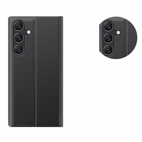 Jaunais Sleep Flip vāciņš ar statīva funkciju Samsung Galaxy A26 - melns