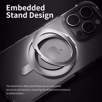 Rock Rotating Stand Crystal Series Magnētiskais Iphone 16 melns