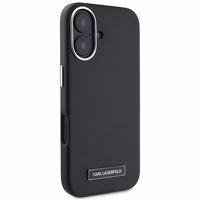 Karl Lagerfeld FW Metal Plate Magnētiskais iPhone 16 Plus viedtālruņa apvalks - melns