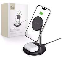 Tech-Protect QI15W-A39 2in1 MagSafe uzlādes stacija - melna