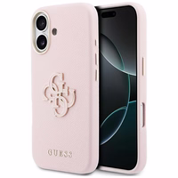 GUESS korpuss priekš IPHONE 17 GUHCP17S5PS4RGGP (PU FW Resin Logo) rozā krāsā