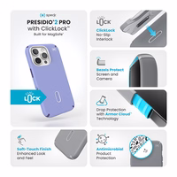 Speck Presidio2 Pro ClickLock & MagSafe - iPhone 16 Pro maciņš (Future Lavender / Cassis violets / balts)