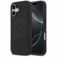 Mercedes Ādas Vintage Logo Magnētiskais Viedtālruņa apvalks iPhone 17 - Melns