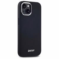 DKNY Vienkāršs logotips Magnētiskais viedtālruņa apvalks iPhone 15 Plus - melns