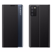 Viedtālruņa vāciņš Sleep Case Samsung Galaxy A03s (166.5) ar statīvu - melns