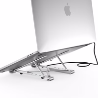 Choetech statīvs daudzfunkcionāla stacija klēpjdatoram PD / USB-C HDMI (4K / 30Hz) / 2xUSB-A / 1xUSB-C / 1xSD / 1xTF melns (HUB-M43)