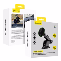 Blavec Car holder BHC-04A Qi2.2 25W magnetic with induction charging do szyby (BHC04A-MWIB) melns