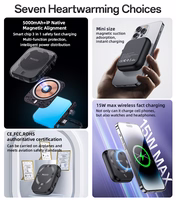 Benks Portatīvais lādētājs 5000mAh YP59 3 in 1 - Type C - magnētiskā, indukcijas 15W melna