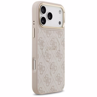 Guess 4G PU Classic Logo Magnētiskais viedtālruņa apvalks iPhone 17 Pro Max - rozā