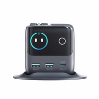 Joyroom Podix JR-TRD01 GaN 140W galda lādētājs ar 5 portiem un diviem izvelkamiem kabeļiem - pelēks