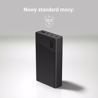 zaļš Cell PowerPlay20s - portatīvais lādētājs 20000 mAh with USB-A QuickCharge 3.0 and 2x USB-C Power Delivery 22.5W (melns)