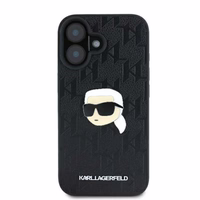 Karl Lagerfeld Monogramma Karl Galvas Piespraude iPhone 16 Viedtālruņa Apvalks - Melns