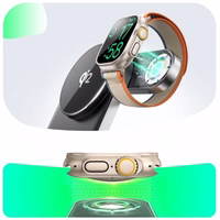 Bezvadu lādētājs Joyroom "JR-W17 3in1" melns 15W Qi2 (priekš iPhone / Apple Watch / Airpods)