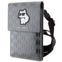 Karl Lagerfeld apvalks KLWBSAKHPCG rokassoma - sudraba Saffiano monogramma Choupette