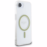 Guess IML Glitter Circle magnētiskais viedtālruņa apvalks iPhone 16e - caurspīdīgs