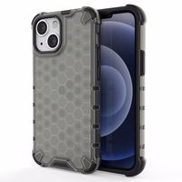 Honeycomb Case bruņu vāks ar TPU buferi iPhone 13 mini melns