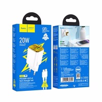 Lādētājs viedtālrunim Hoco USB A + USB C QC3.0 PD 3A 20W + kabelis USB C uz Lightning N52 balts