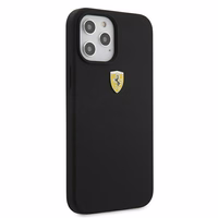 Ferrari FESSIHCP12LBK iPhone 12 Pro Max 6.7" melns/melns cietais apvalks On Track Silicone