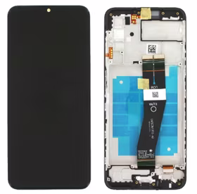 LCD screen Samsung A035G (A03 2022) ar touch screen ar frame melns original (service pack)