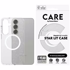 CARE by PanzerGlass Flagship Urban Combat StarLight White QI viedtālruņa apvalks Samsung Galaxy S25+ - caurspīdīgs