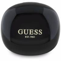 Bezvadu austiņas TWS Guess Flat Classic Logo Galvanizēts melns