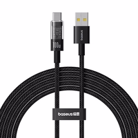 Baseus Gem USB A to USB C fast charging cable 2 m 100 W melns