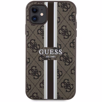 Guess GUHMN61P4RPSW iPhone 11 / Xr brūns/brūns cietais apvalks 4G Printed Stripes MagSafe