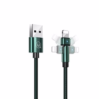 USAMS Kabelis pīts rotējošs U60 2A Lightning zaļš 1m SJ476USB02 (US-SJ476)