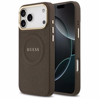 Guess Peony Hot Stamp Magnētiskais viedtālruņa apvalks iPhone 17 Pro Max - brūns