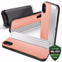 Zizo Retro Series - Wallet Back with Magnetic Closure and Built-In Kickstand iPhone Xs / X (persiku/sudrabs)