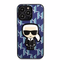 Karl Lagerfeld KLHCP13XPMNIKBL Viedtālruņa apvalks iPhone 13 Pro Max 6.7" - zils (m) Monogram Ikonik Patch