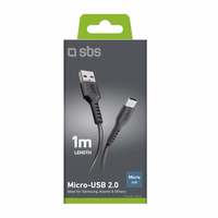 SBS LTHL200 USB-A - Micro-USB kabelis 1 m - melns