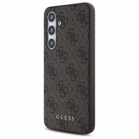 Guess GUHCS24FEG4GFBR S24 FE S721 brūns/brūns cietais apvalks 4G Metāla Zelta Logotips