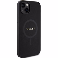 Guess GUHMP15MPSAHMCK iPhone 15 Plus 6.7" melns/melns cietais apvalks Saffiano MagSafe
