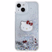 Hello Kitty šķidro spīdumu piekariņi Kitty Head viedtālruņa apvalks iPhone 14 - sudrabains