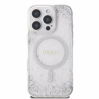 Guess GUHMP16XRGRGES viedtālruņa apvalks iPhone 16 Pro Max 6.9" sudraba krāsas ciets apvalks Resin Gradient Glitter MagSafe