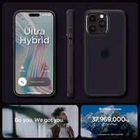 Spigen Ultra Hybrid viedtālruņa apvalks iPhone 15 Pro - Caurspīdīgs melns