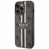 Guess GUHMP13LP4RPSW iPhone 13 Pro / 13 6.1" brūns/brūns cietais apvalks 4G Printed Stripes MagSafe