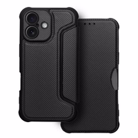 RAZOR grāmatas tipa viedtālruņa apvalks IPHONE 16 Plus melns