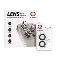 Grūdinātais stikls Tel Protect 3D objektīva aizsargstikls uz kameru iPhone 16/16 Plus melns (lēcas 2 gab.)