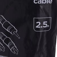 Gembird 2.5m, 3.5mm/2xRCA, M/M audio cable melns, sarkans, balts